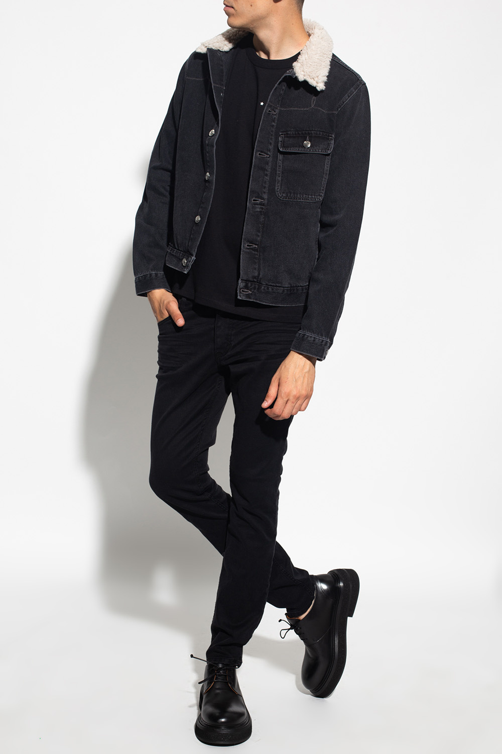 Iro Denim jacket with fur collar Men's Clothing Vitkac